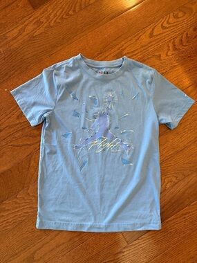 Boys Jordan Light Blue Short-Sleeve 'Flight' Graphic Tee